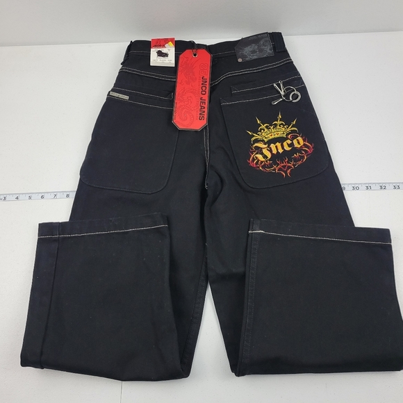 JNCO Denim - JNCO Black Crown W/Buckle  Jeans Pant HIP HOP SKATER PUNK VTG 90s Y2K 12 28x27